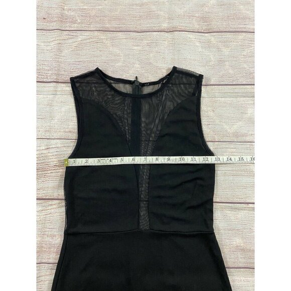 For Love And Lemons Black Slim Body Con Dress With Mesh Bodice - XS - Picture 7 of 12